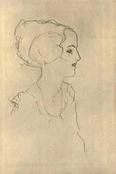 Niña en perfil hacia la derecha